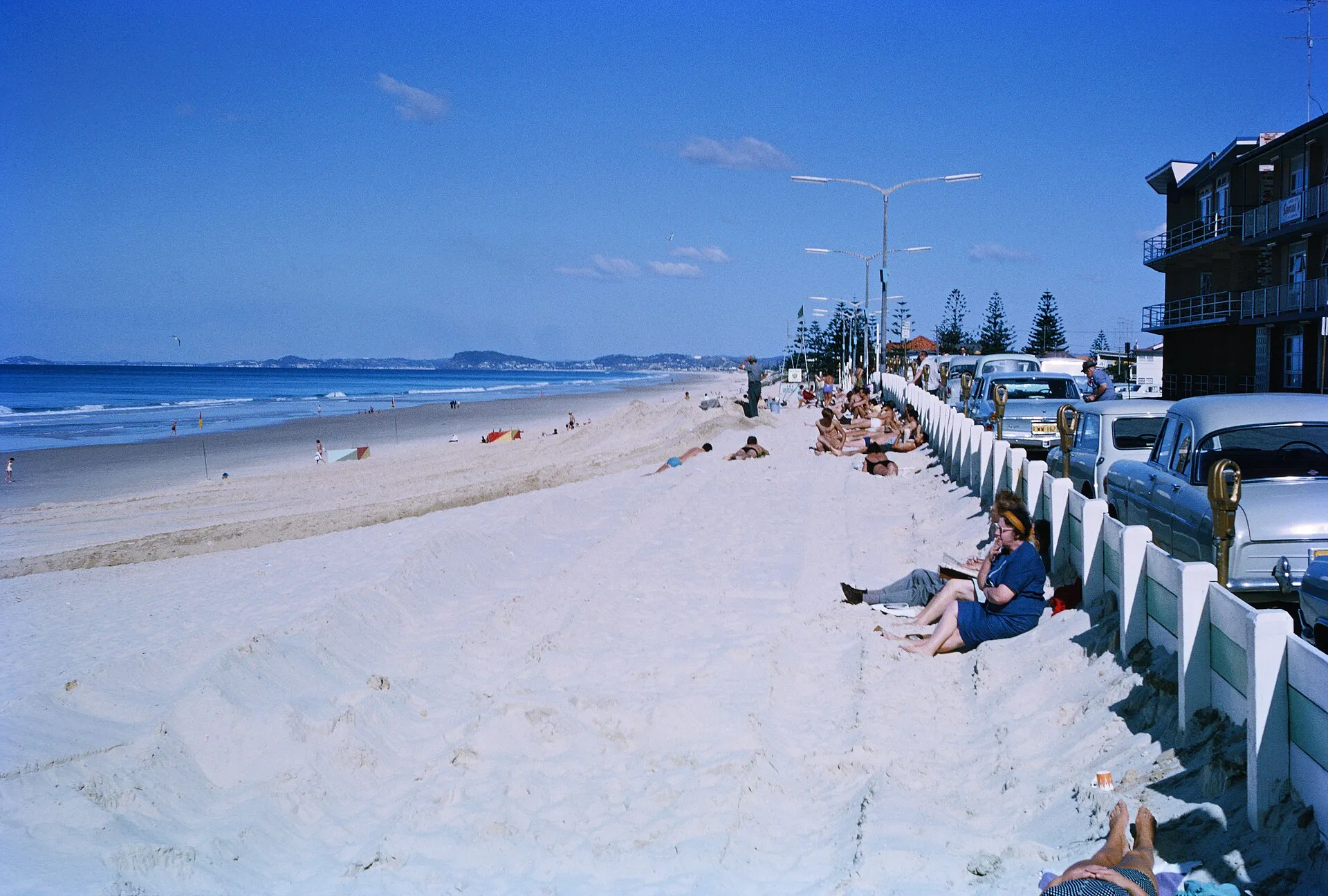 Surfers Paradise skyline and beach on the Gold Coast, home base for the theme parks