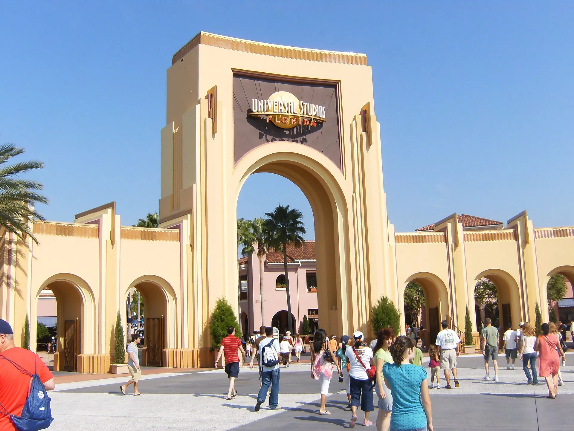 Entrance arch of Universal Studios Florida at Universal Orlando Resort
