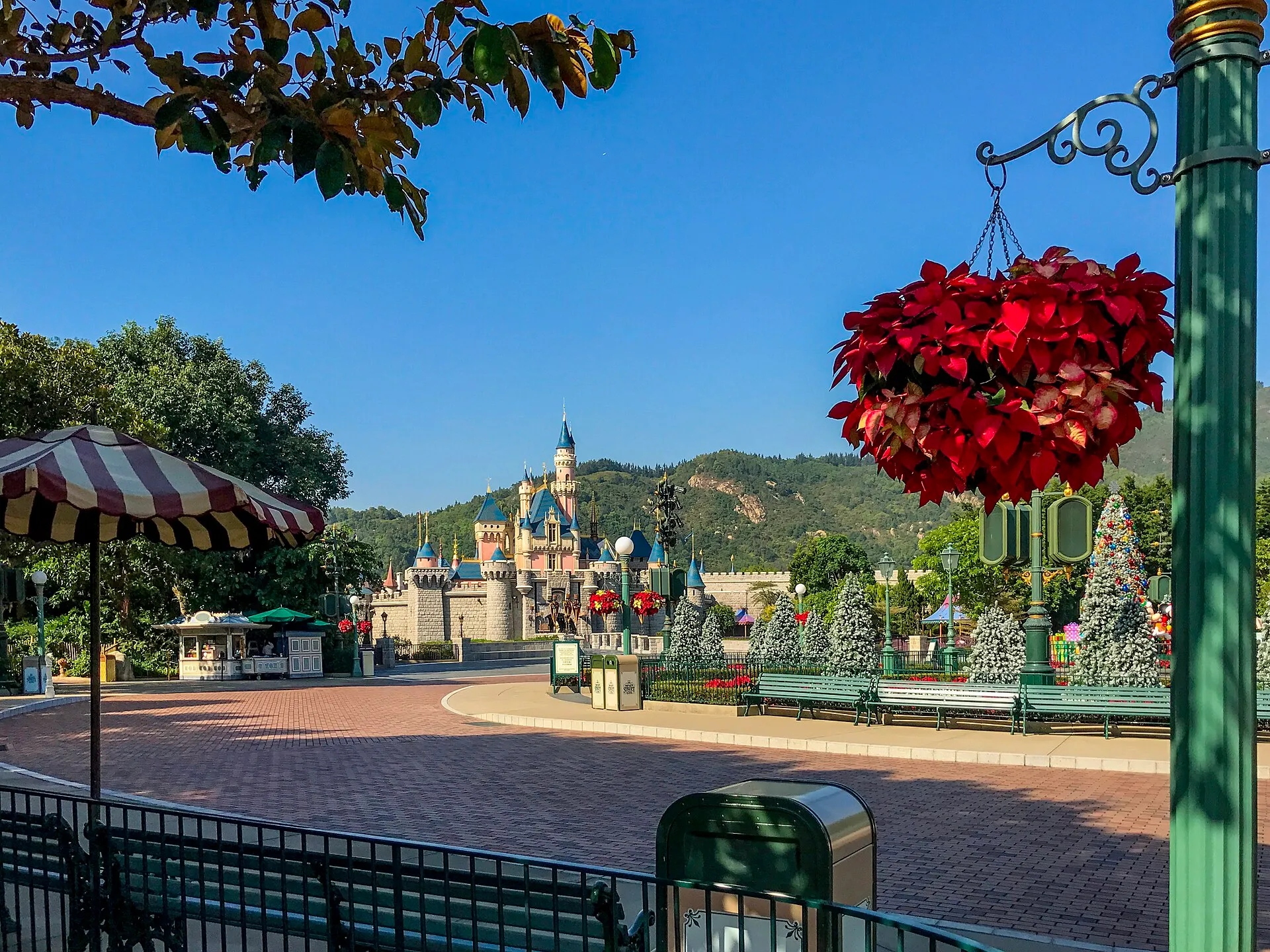 Main Street USA at Hong Kong Disneyland with the castle in the distance
