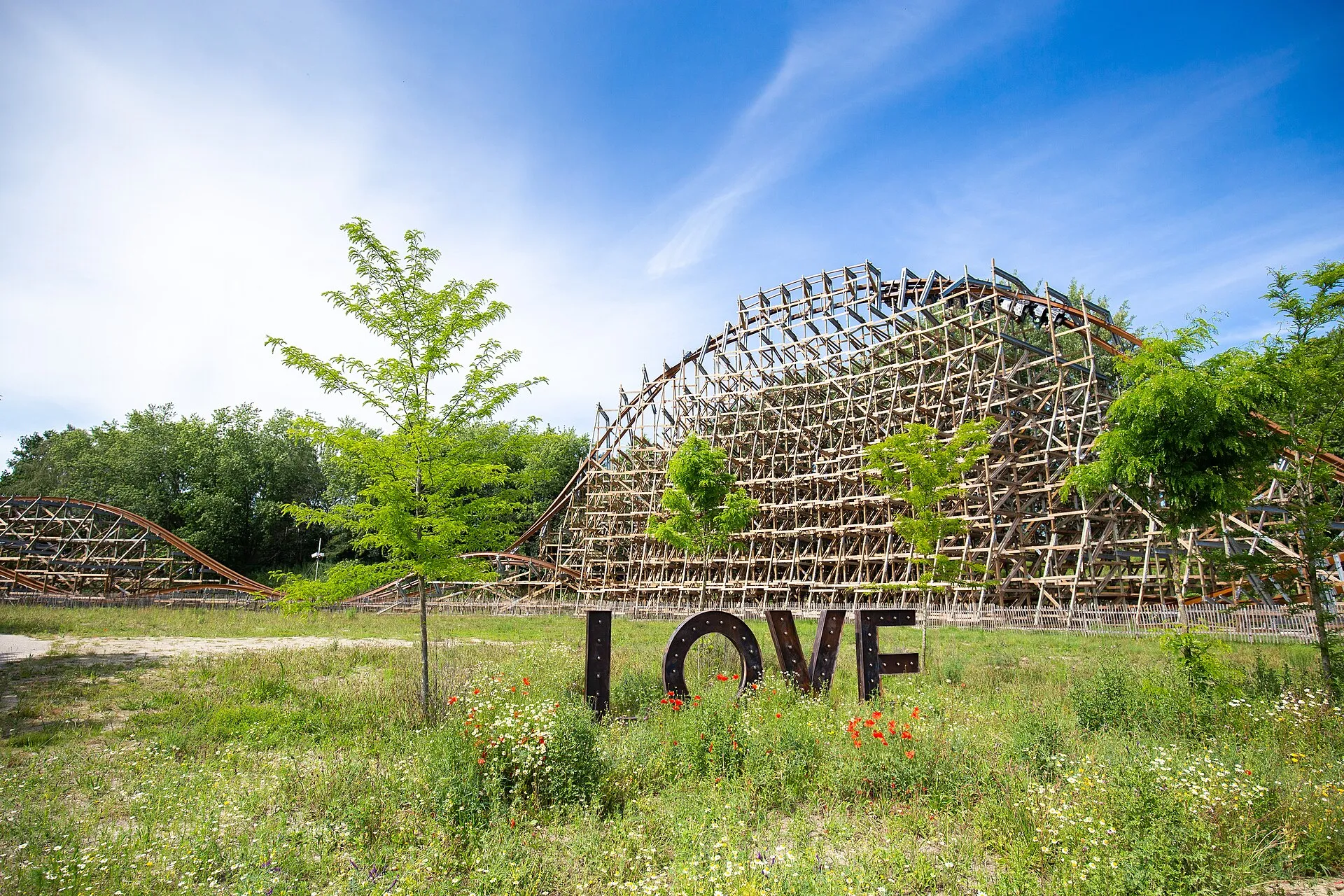 Untamed hybrid roller coaster at Walibi Holland in Biddinghuizen